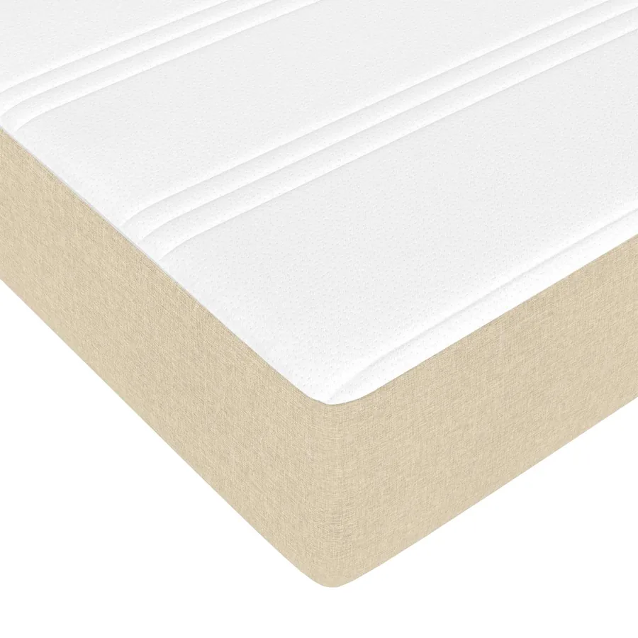 Cadre de lit avec matelas Crème 160 x 200 cm tissu - 8