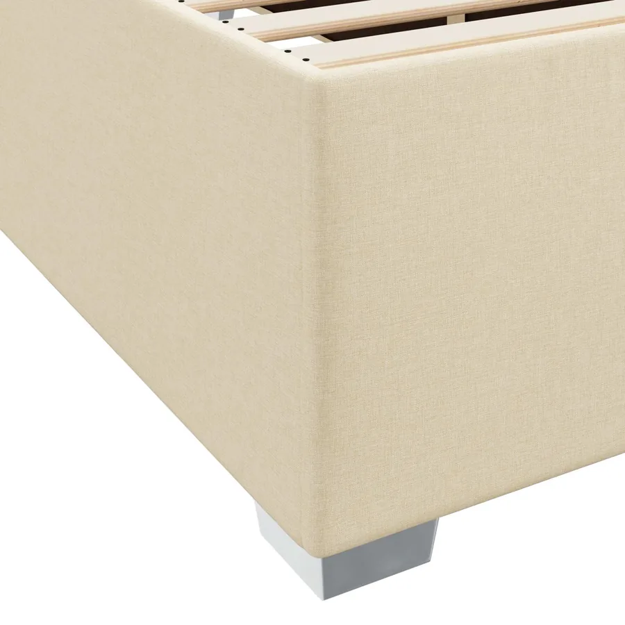 Cadre de lit avec matelas Crème 160 x 200 cm tissu - 9