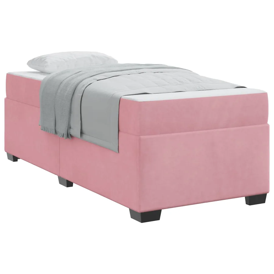 Cadre de lit avec matelas Rose 100 x 200 cm tissu - 2
