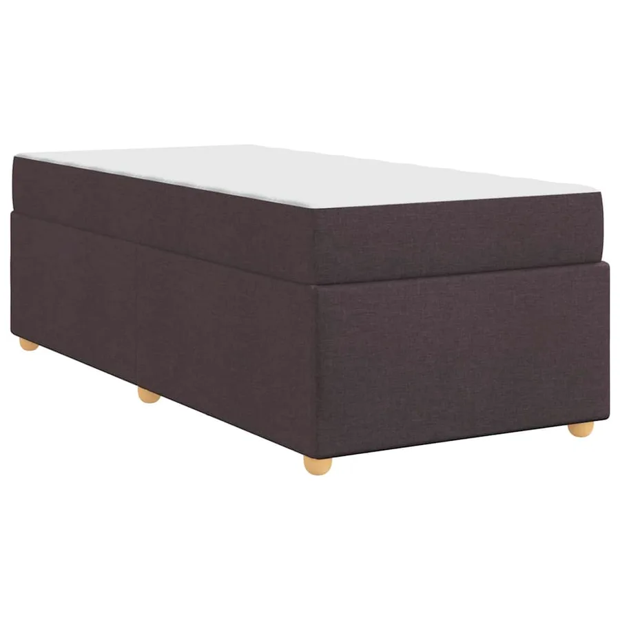 Cadre de lit avec matelas Marron foncé 90 x 190 cm tissu - 7