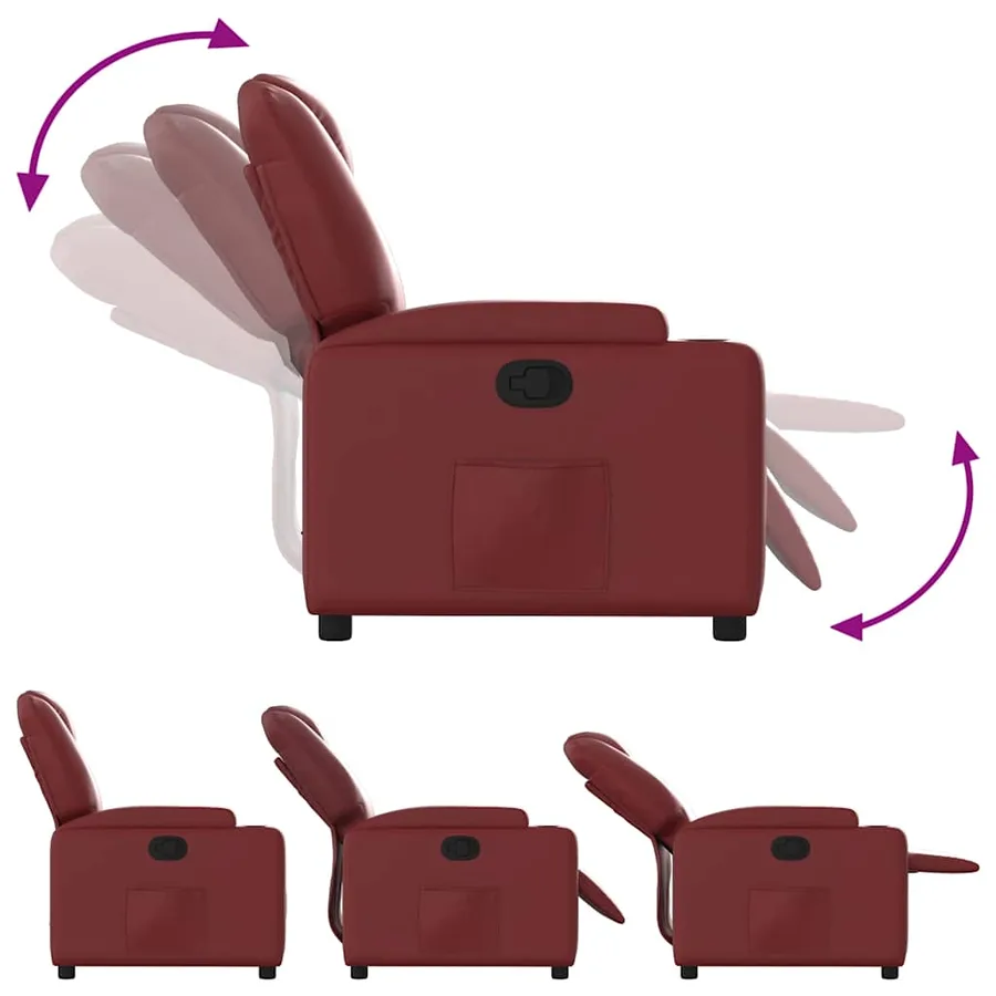 Fauteuil inclinable Rouge bordeaux Similicuir - 6