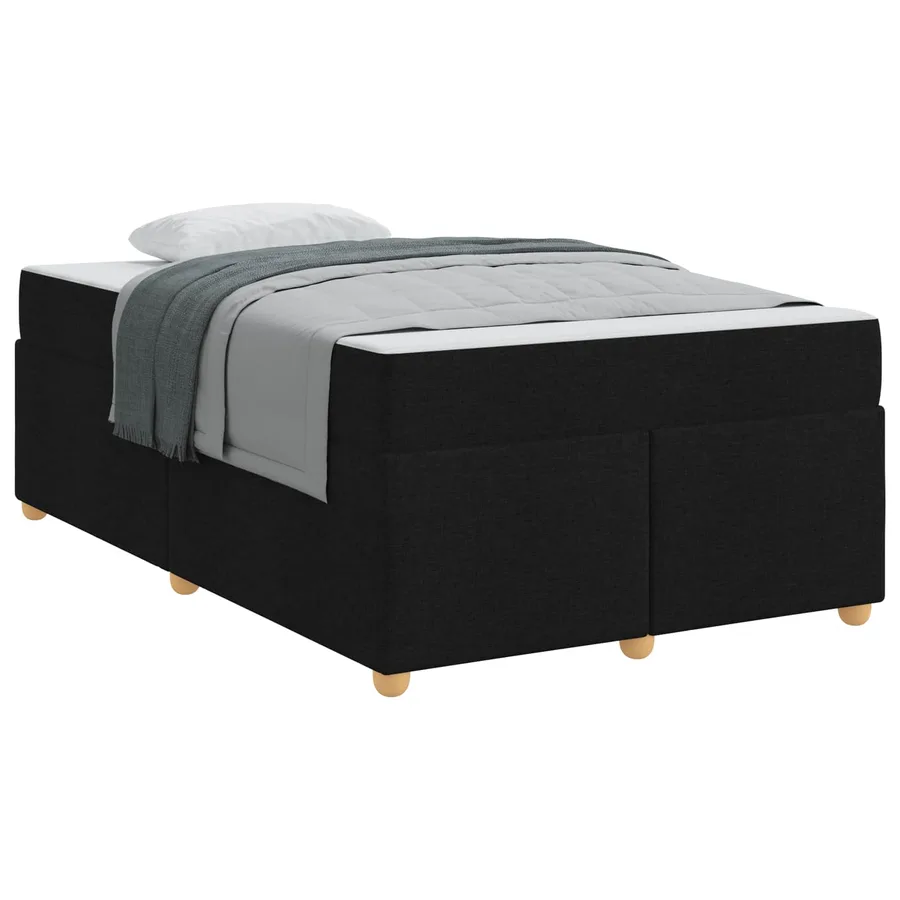 Cadre de lit avec matelas Noir 120 x 200 cm tissu - 2