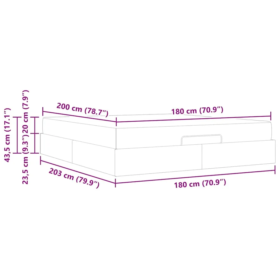 Cadre de lit avec matelas 2 pcs Noir Velours - 13