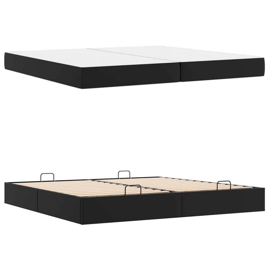Cadre de lit avec matelas avec matelas 2 pcs Noir PVC - 6