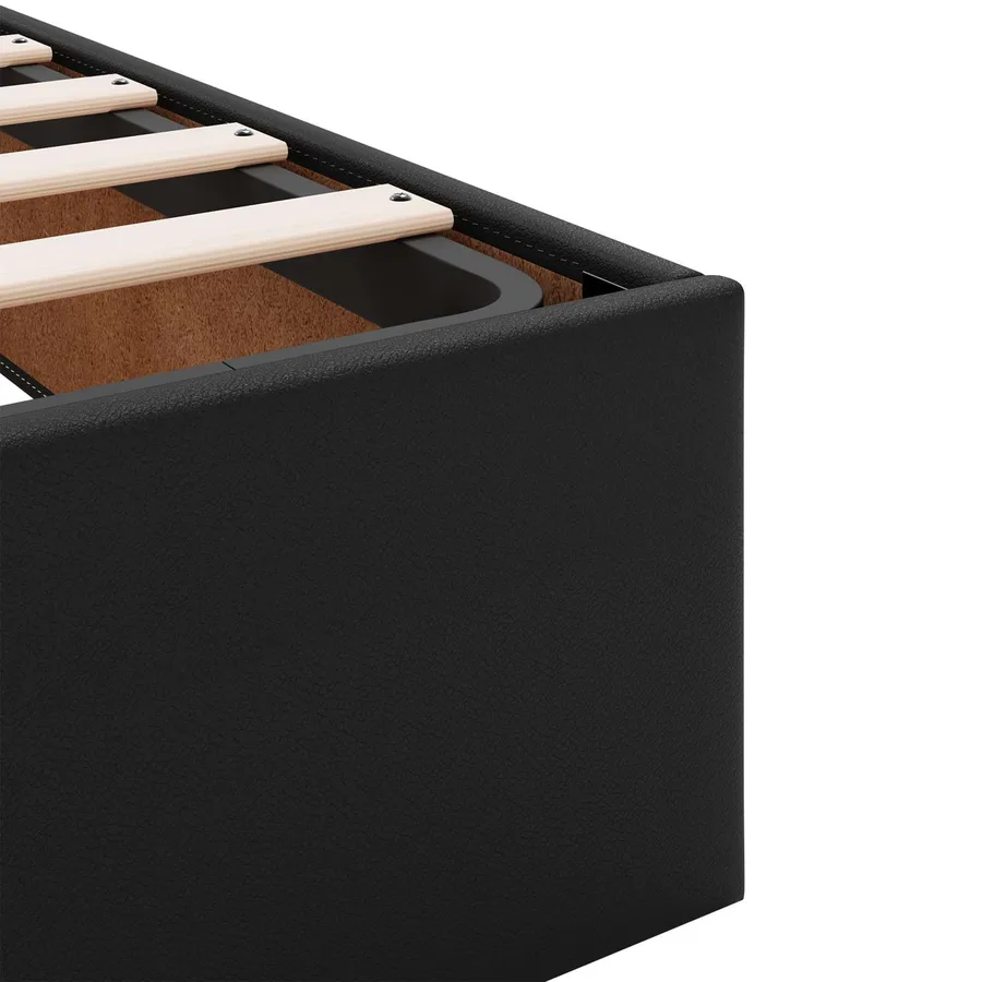 Cadre de lit avec matelas avec matelas 2 pcs Noir PVC - 8
