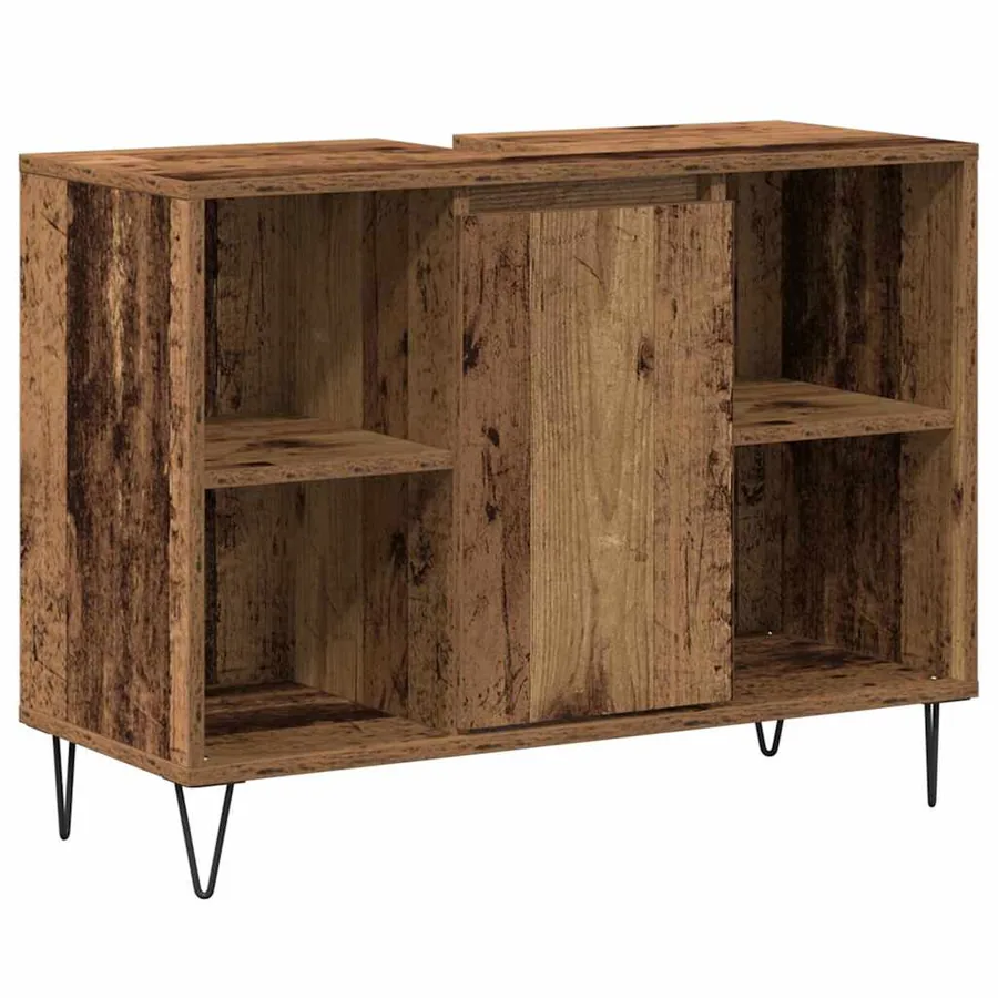 Cabinet de salle de bain avec porte Bois Ancien 80 x 33 x 60 cm - 2