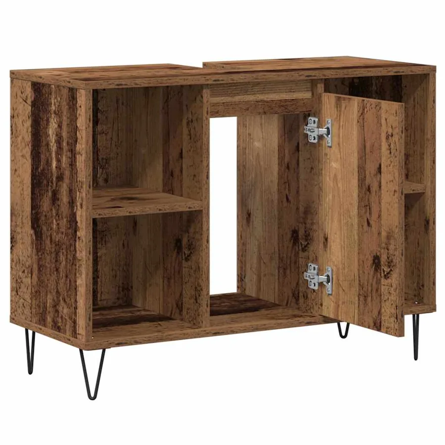 Cabinet de salle de bain avec porte Bois Ancien 80 x 33 x 60 cm - 5