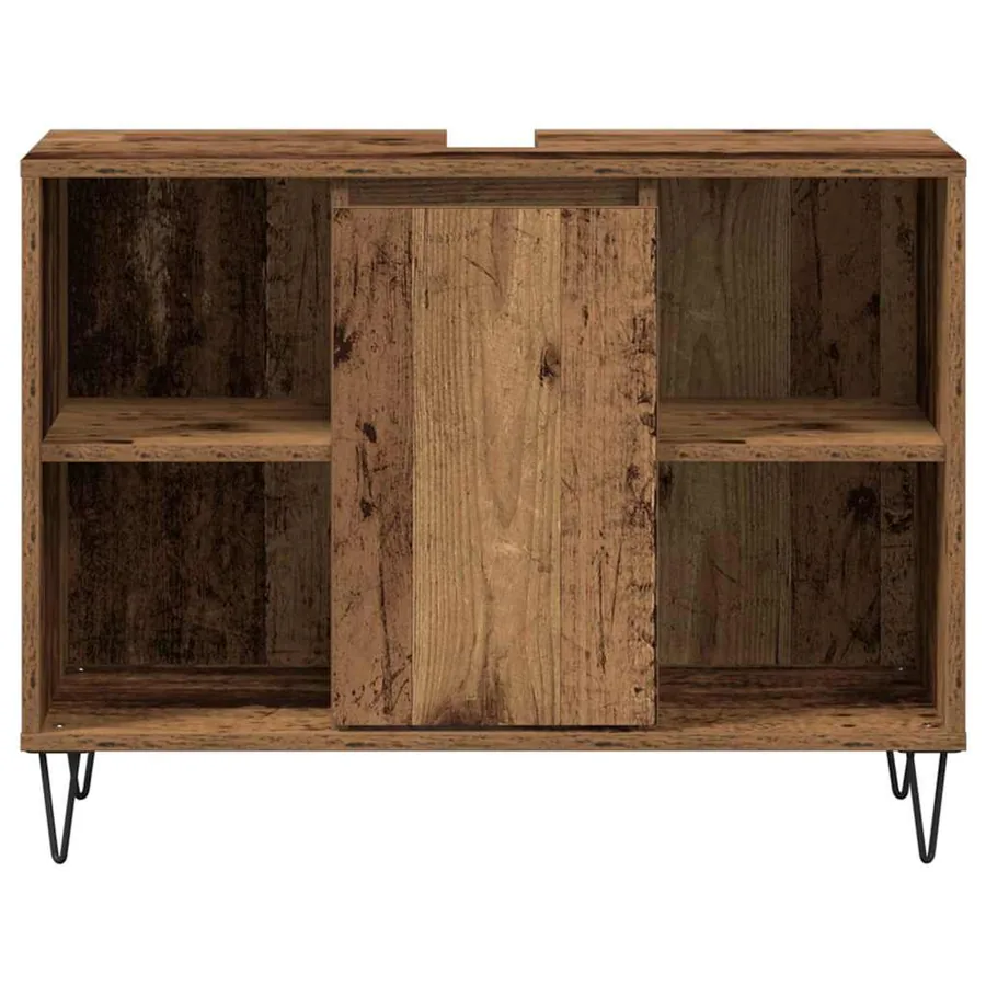 Cabinet de salle de bain avec porte Bois Ancien 80 x 33 x 60 cm - 6