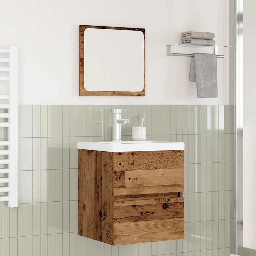 Ensemble de mobilier de salle de bain 2 pcs Bois d'ingénierie