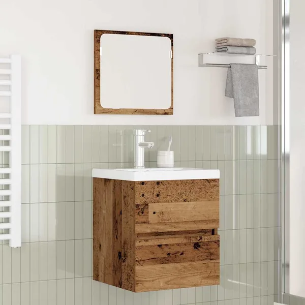 Ensemble de mobilier de salle de bain 2 pcs Bois d'ingénierie