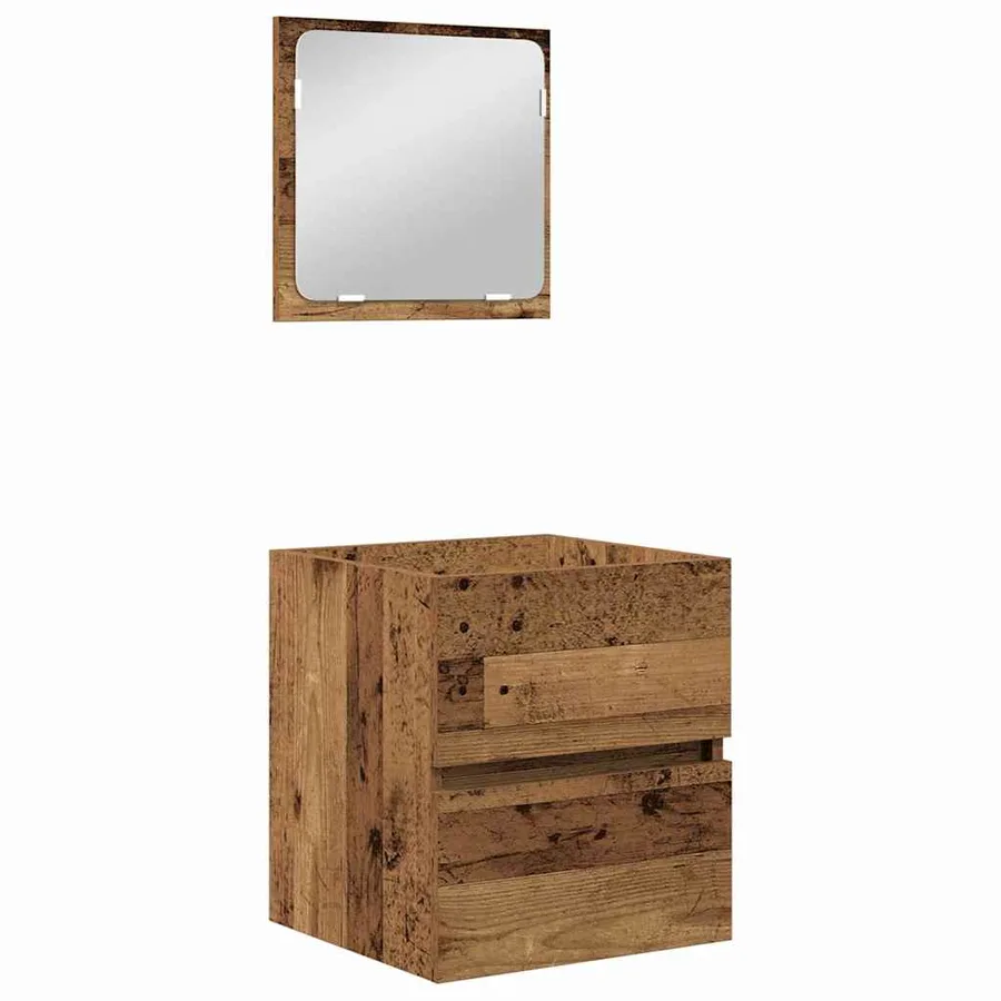 Ensemble de mobilier de salle de bain 2 pcs Bois d'ingénierie - 5