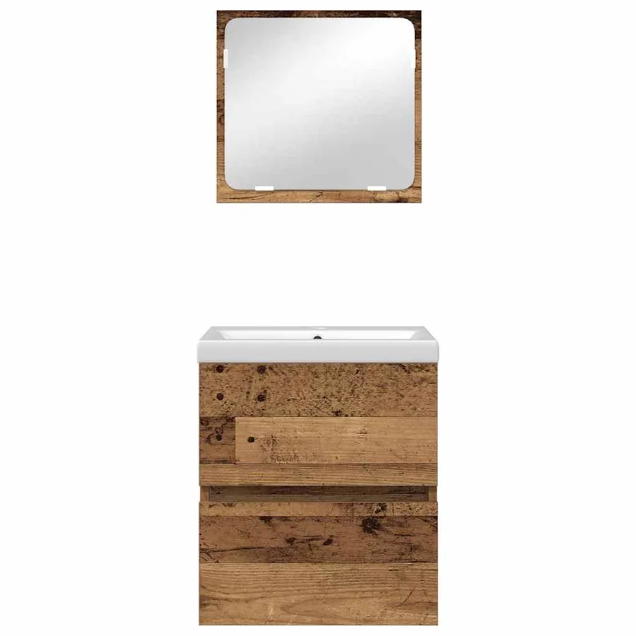Ensemble de mobilier de salle de bain 2 pcs Bois d'ingénierie - 7