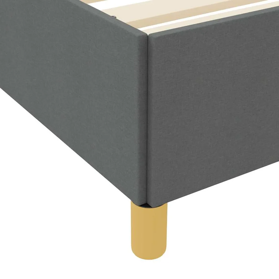 Cadre de lit avec matelas Gris foncé 160 x 200 cm tissu - 8