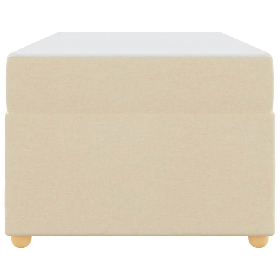 Cadre de lit avec matelas Crème 90 x 190 cm tissu - 5