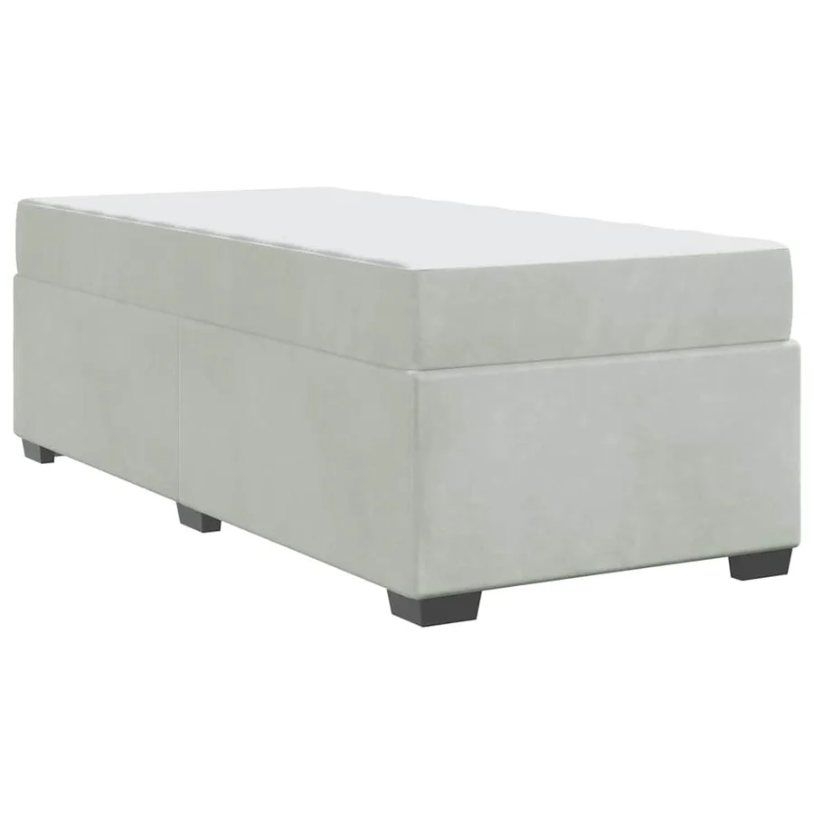 Cadre de lit avec matelas Gris clair 80 x 200 cm tissu - 7