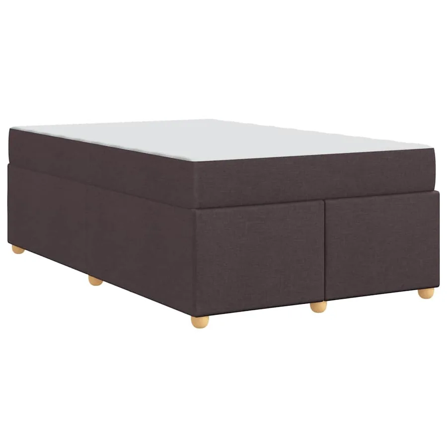 Cadre de lit avec matelas Marron foncé 120 x 190 cm tissu - 7