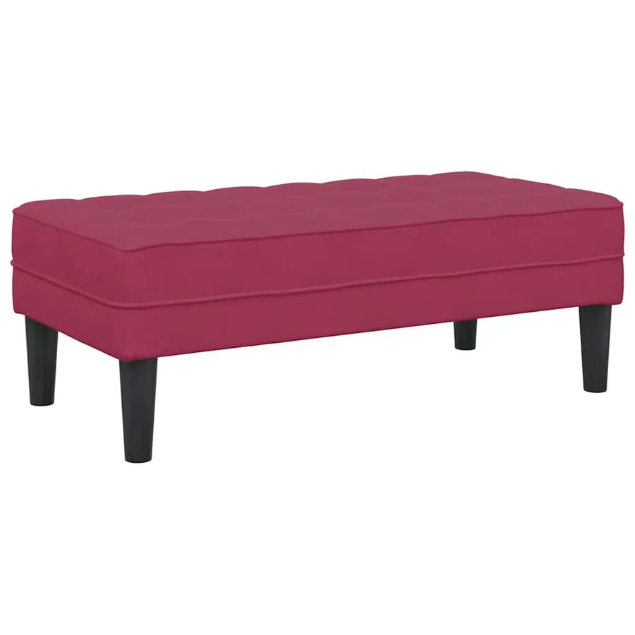 banc avec coussin Bordeaux 113 x 57 x 39 cm Velours - 2