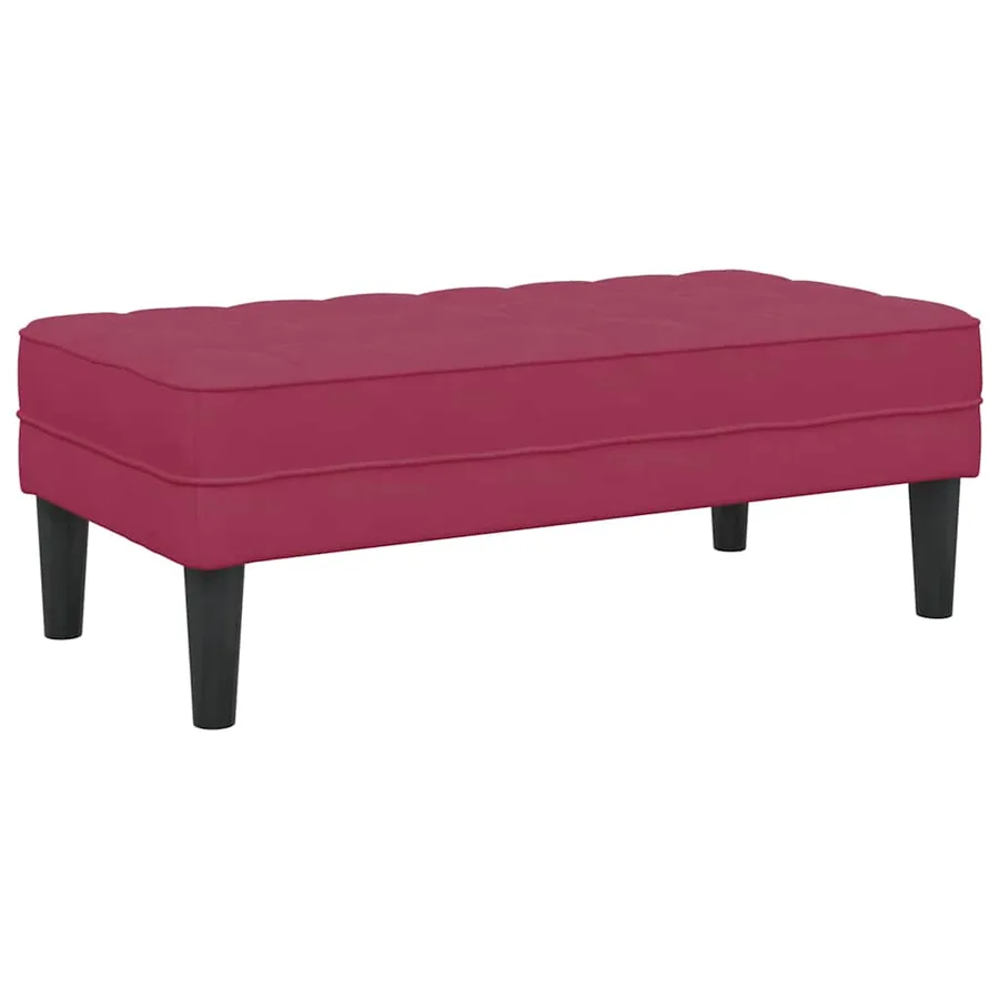 banc avec coussin Bordeaux 113 x 57 x 39 cm Velours - 6