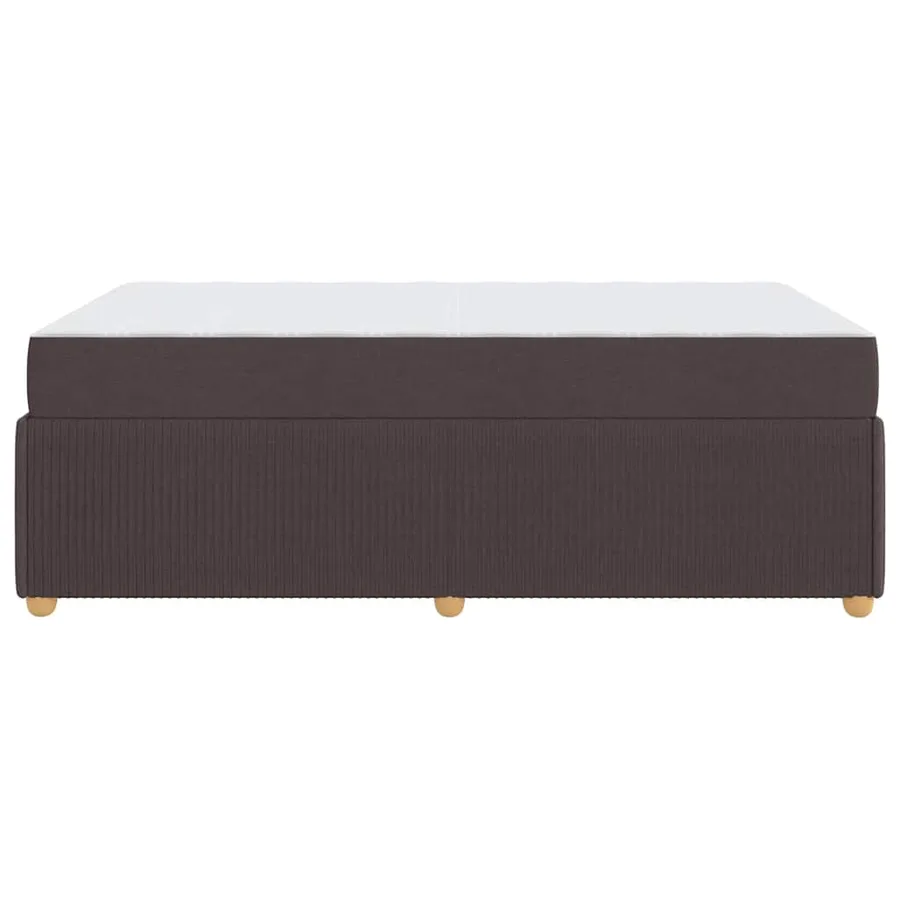 Cadre de lit avec matelas Marron foncé 120 x 190 cm tissu - 6
