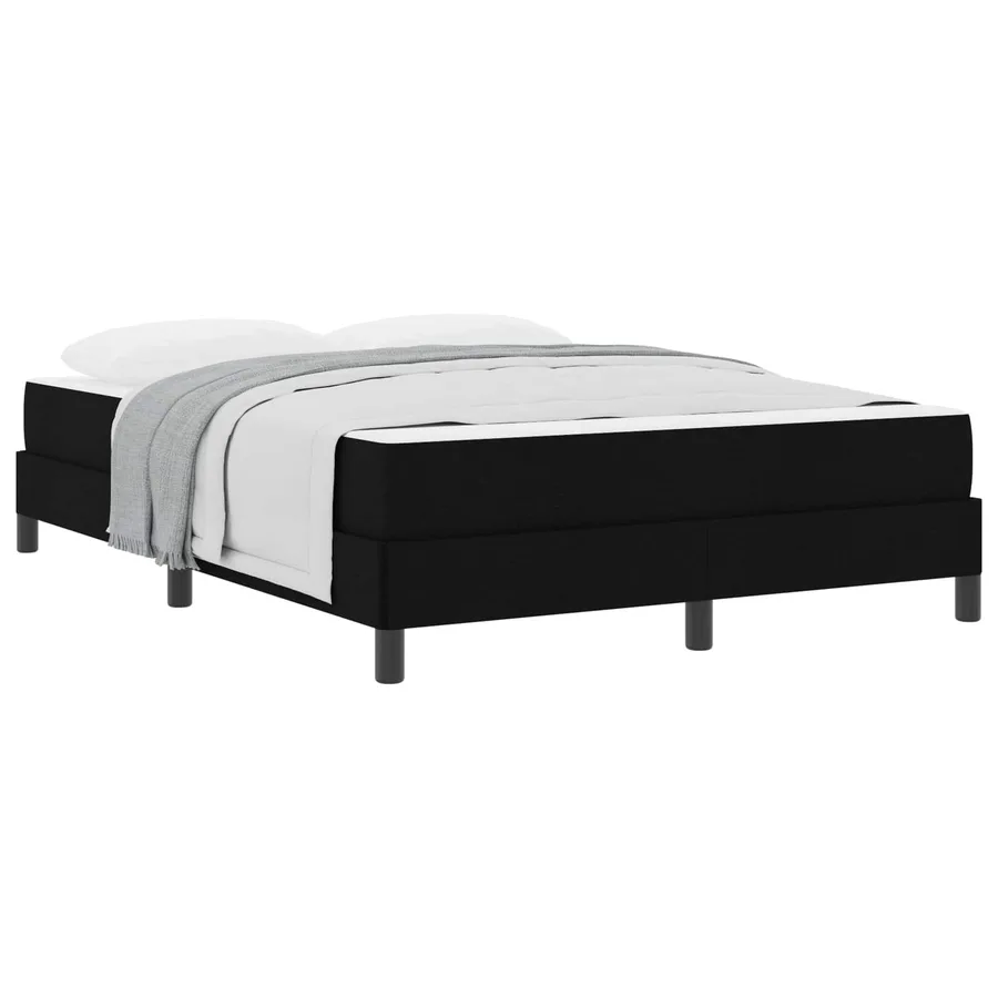 Lit à ressorts avec matelas Noir 160 x 200 cm tissu - 3
