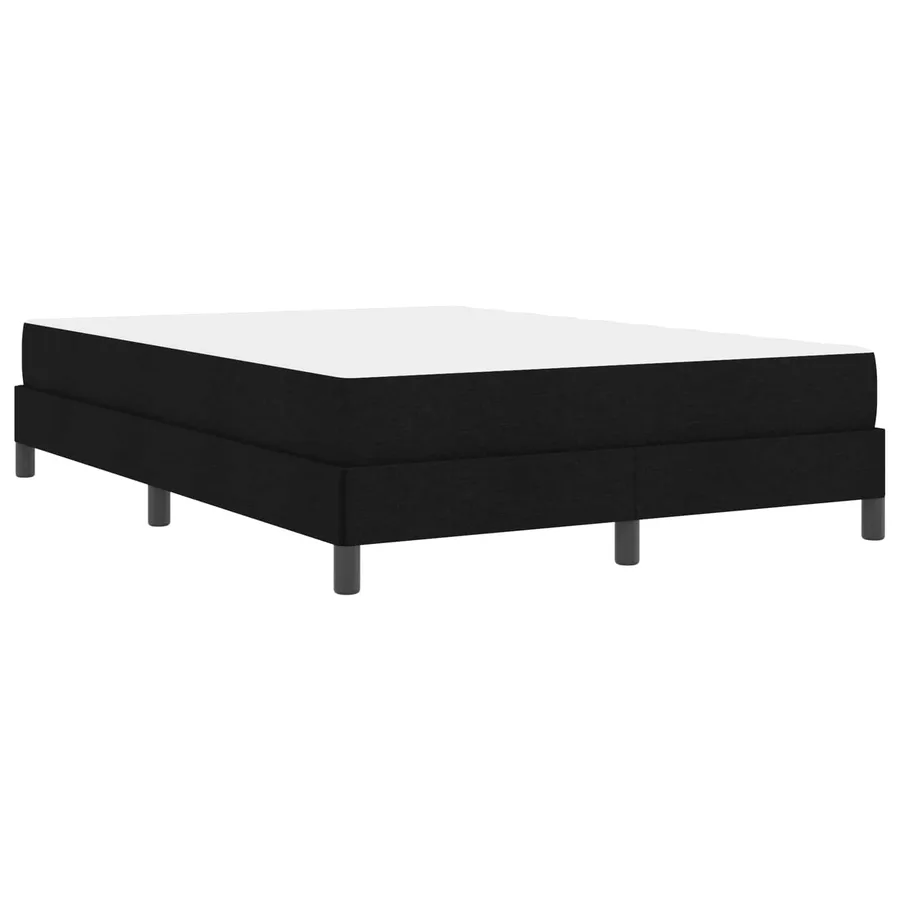 Lit à ressorts avec matelas Noir 160 x 200 cm tissu - 9