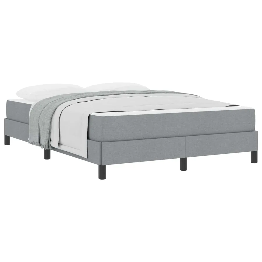 Lit à ressorts avec matelas Gris clair 140 x 200 cm tissu - 2