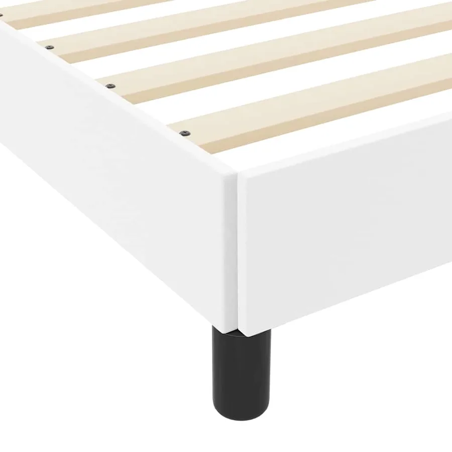 Cadre de lit avec matelas Blanc pur 90 x 190 cm tissu - 8