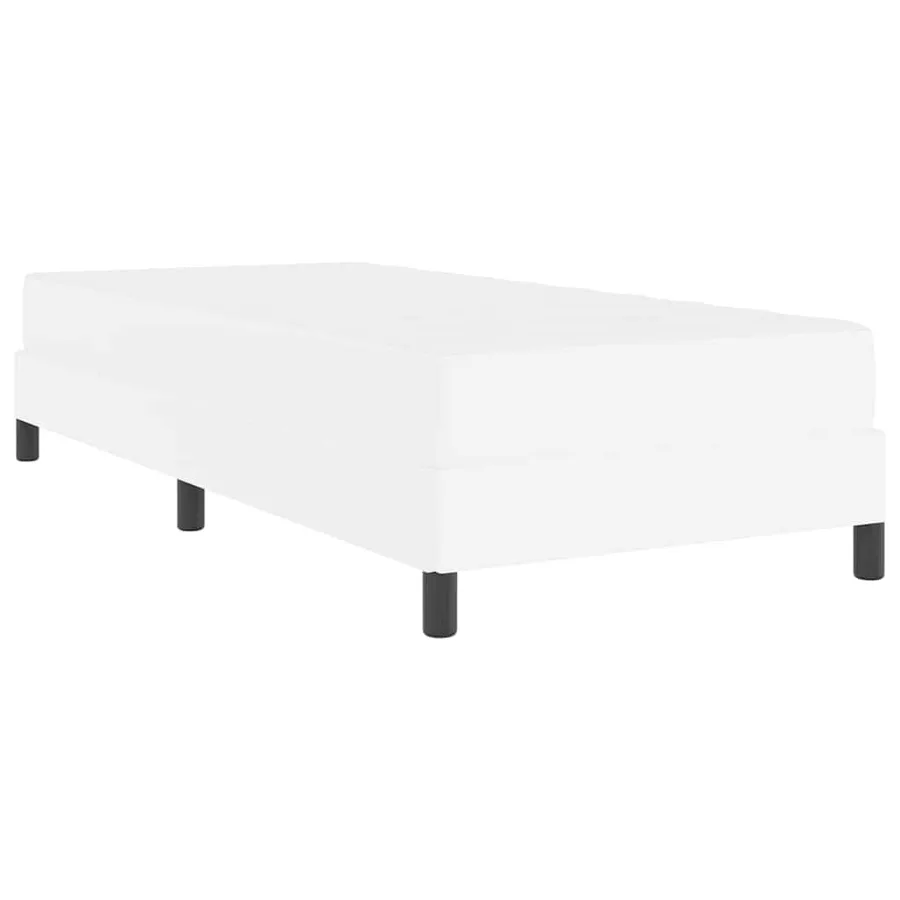 Cadre de lit avec matelas Blanc pur 90 x 190 cm tissu - 9
