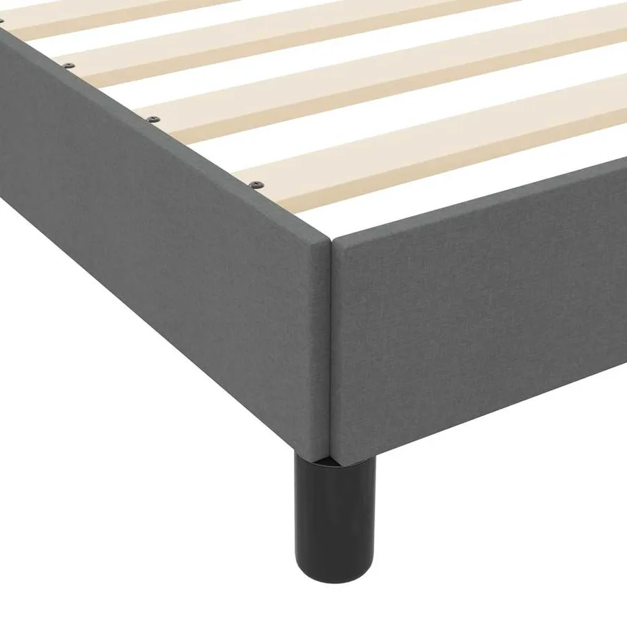 Lit à ressorts avec matelas Gris foncé 140 x 190 cm tissu - 8