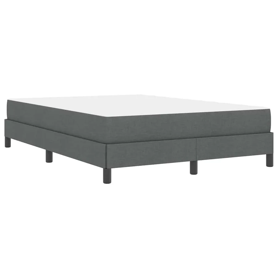 Lit à ressorts avec matelas Gris foncé 140 x 190 cm tissu - 9