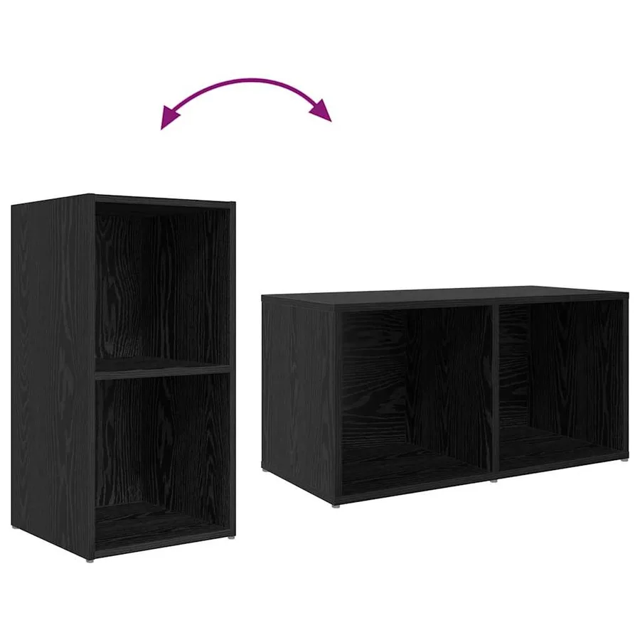 Ensemble meuble TV Noir 72 x 35 x 37 cm Bois d'ingénierie - 6