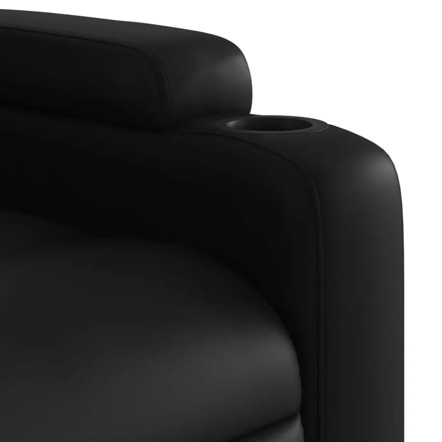 Fauteuil de massage inclinable noir similicuir - 9