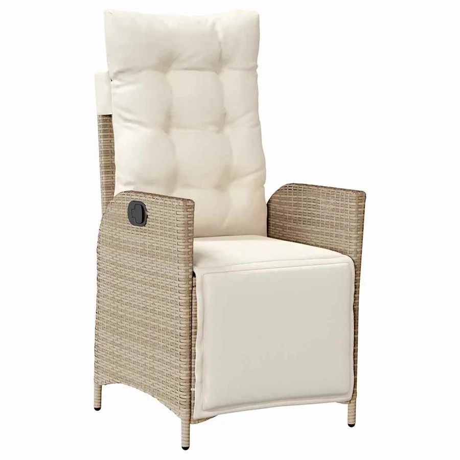 Ensemble de salle à manger pour jardin 7 pcs Beige polyrotin - 6