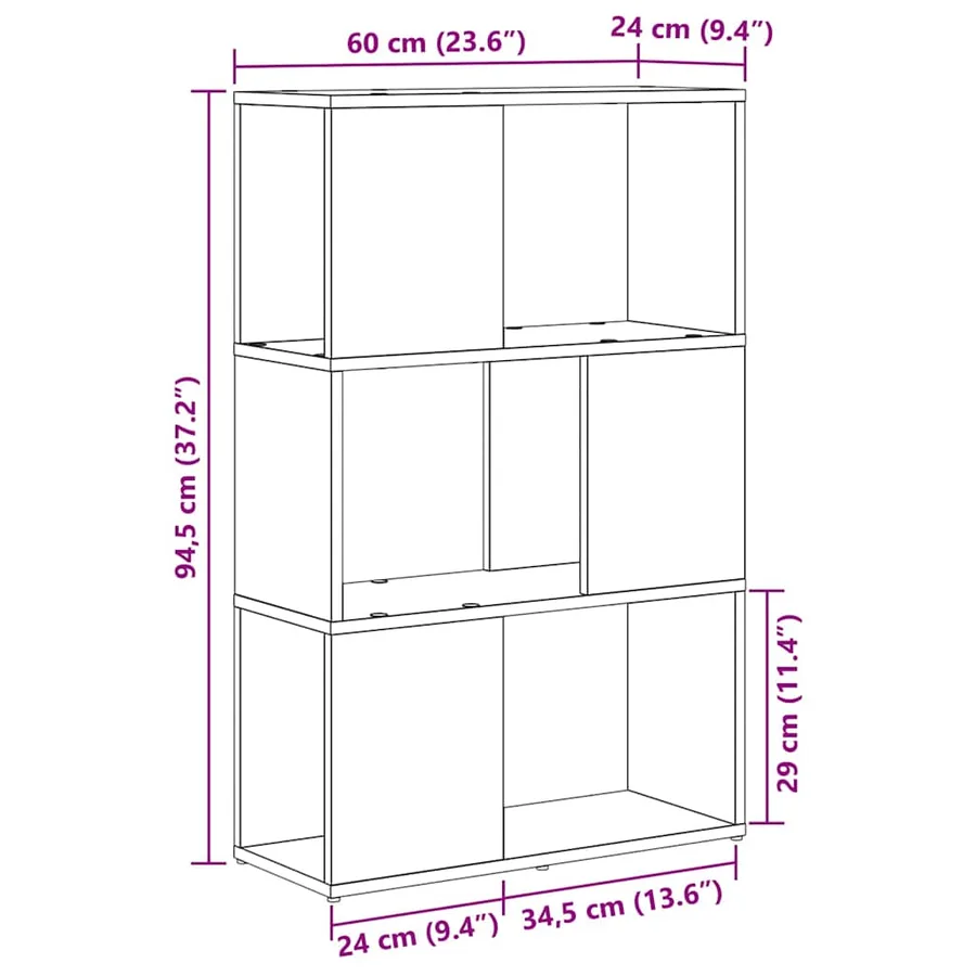 Ensemble meuble TV 60 x 24 x 94,5 cm Marron Bois d'ingénierie - 11