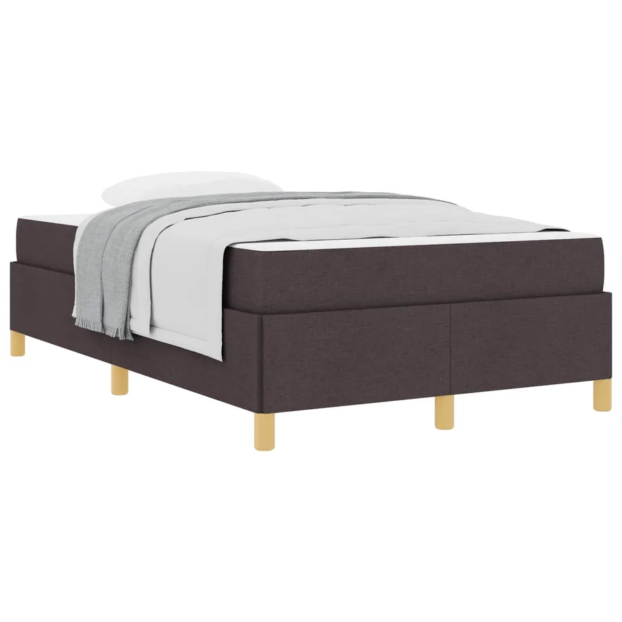 Cadre de lit avec matelas Marron foncé 120 x 190 cm tissu - 2