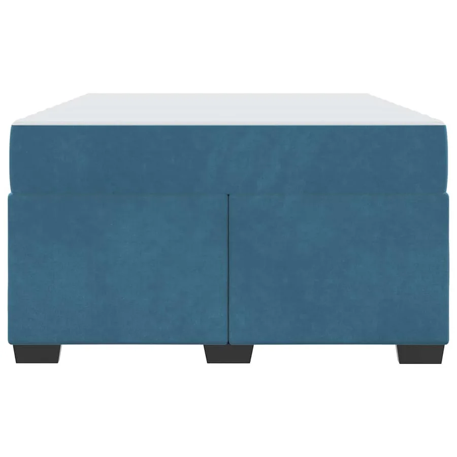 Cadre de lit avec matelas Bleu foncé 120 x 190 cm tissu - 5