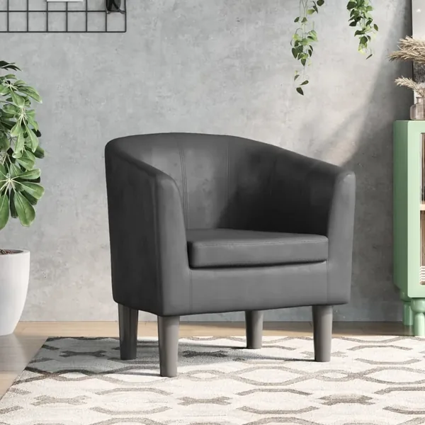 Fauteuil gris similicuir