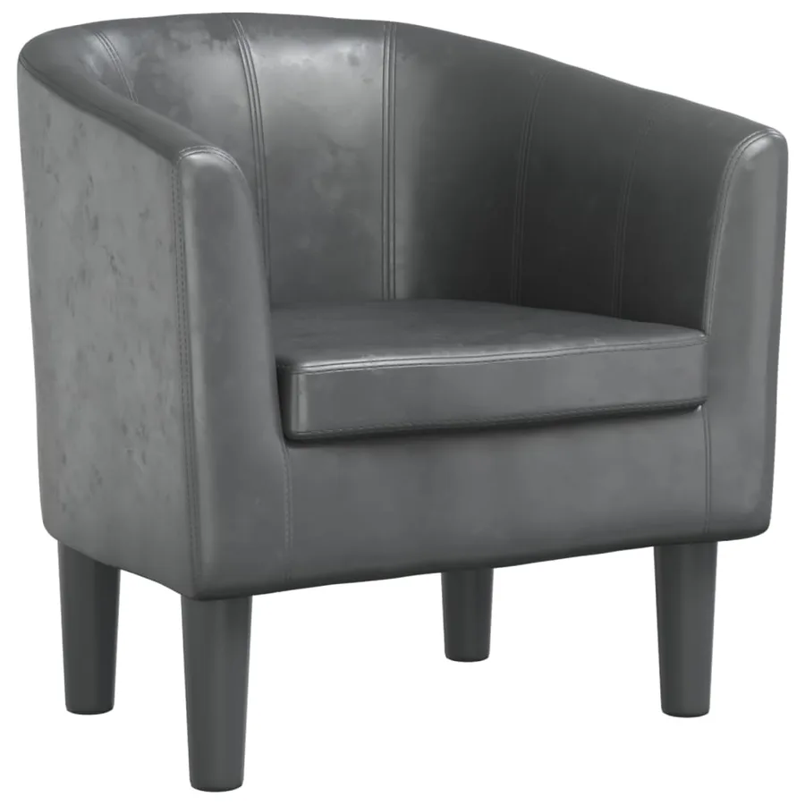 Fauteuil gris similicuir - 2