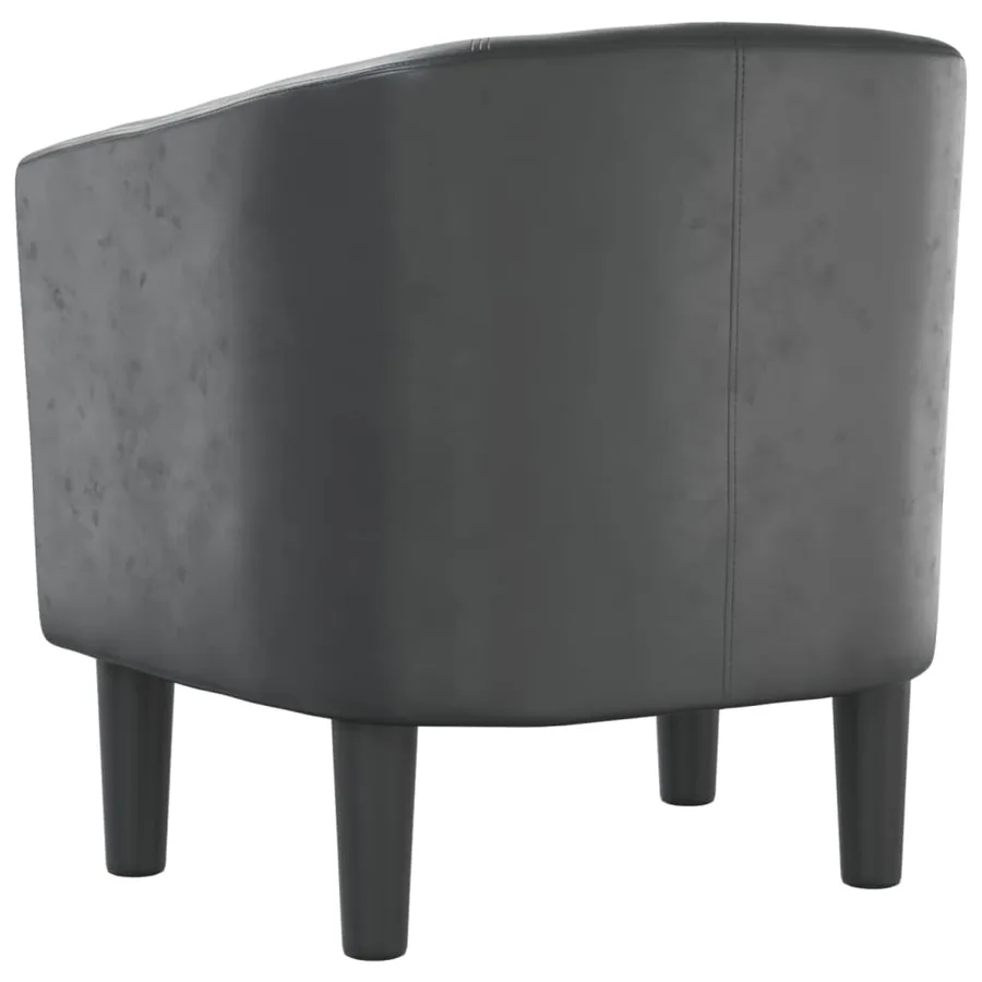 Fauteuil gris similicuir - 5