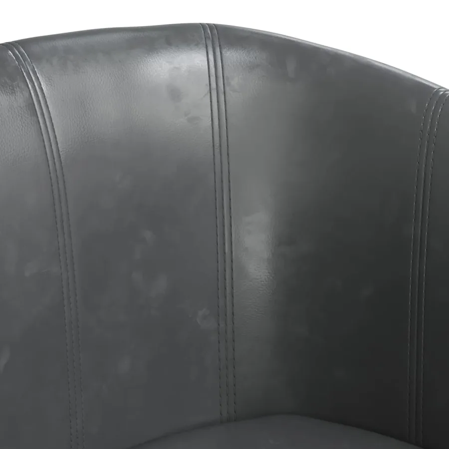 Fauteuil gris similicuir - 6