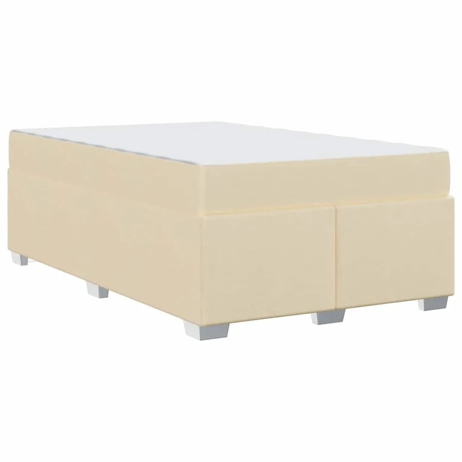 Cadre de lit avec matelas Crème 120 x 190 cm tissu - 7