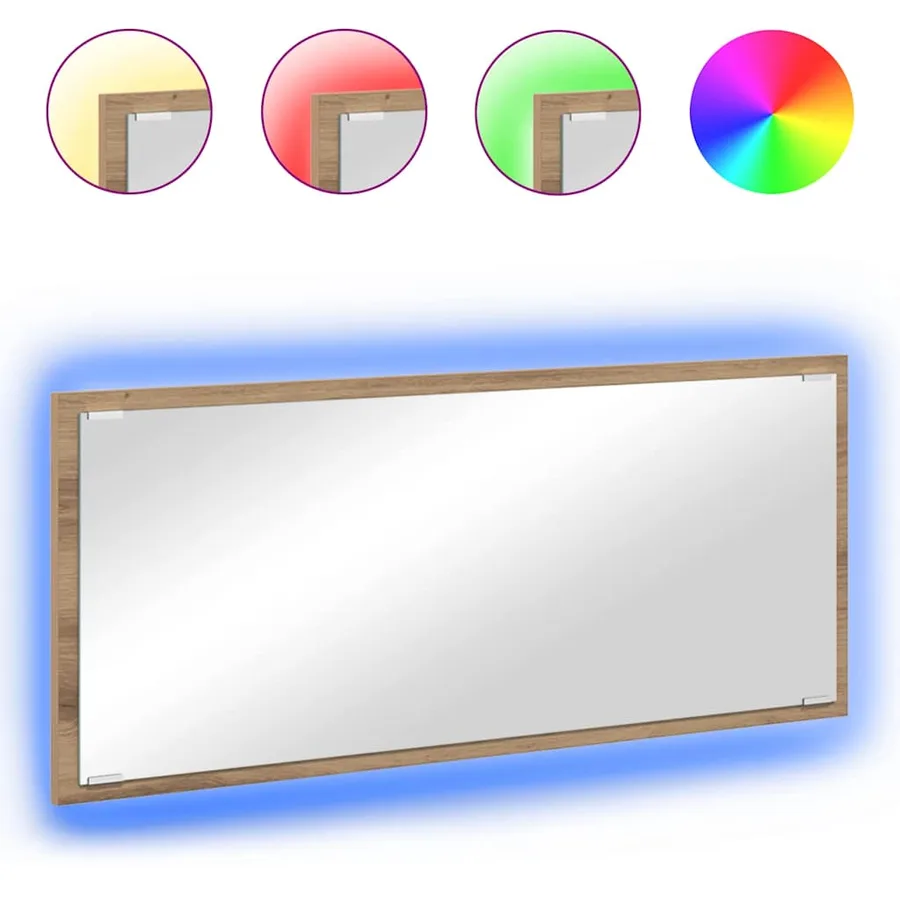Miroir Chêne artisanal 90 x 8,5 x 37 cm Bois d'ingénierie - 3
