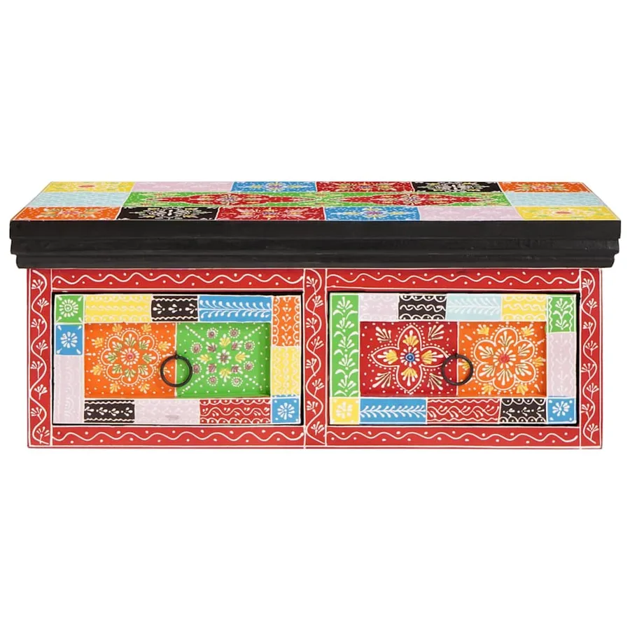 Meuble TV Multicolore 60 x 30 x 24 cm Bois de manguier massif - 2