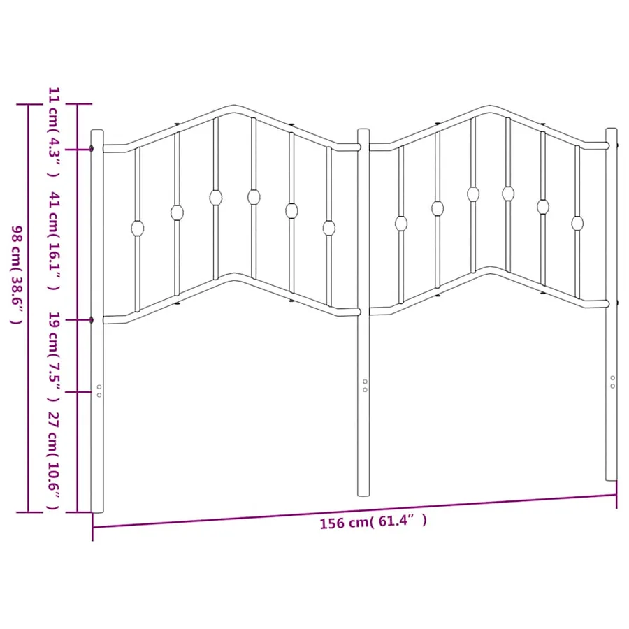 Tête de lit de remplacement métal blanc 150 cm - 7