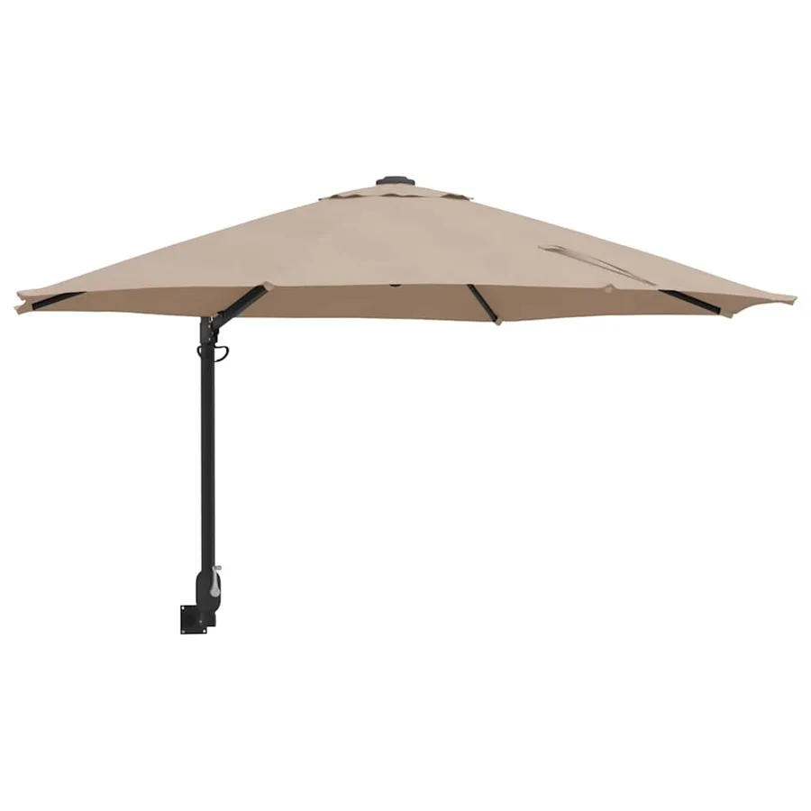 Parasol de jardin Taupe 248 x 248 x 148 cm Polyester et Acier - 2