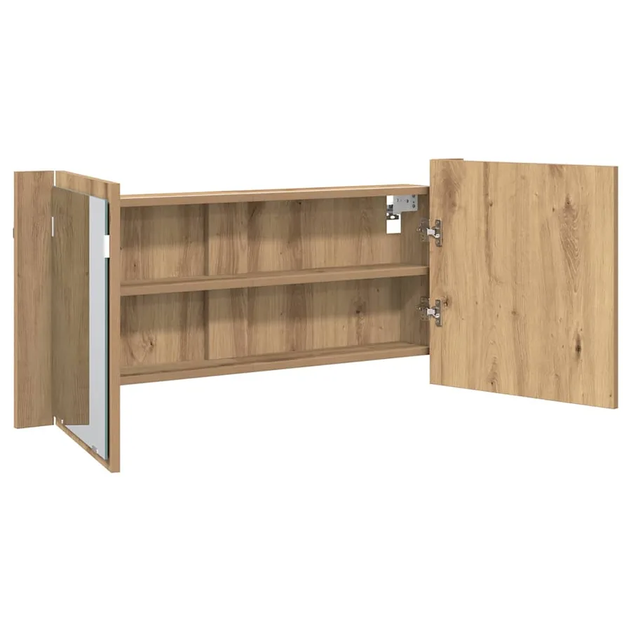 Cabinet Miroir LED Chêne artisanal 100 x 12 x 45 cm - 7