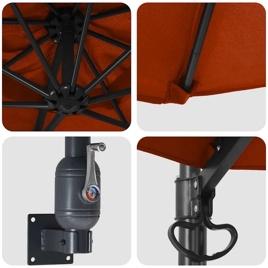 Parasol de jardin Terre cuite 248 x 248 x 148 cm - 7