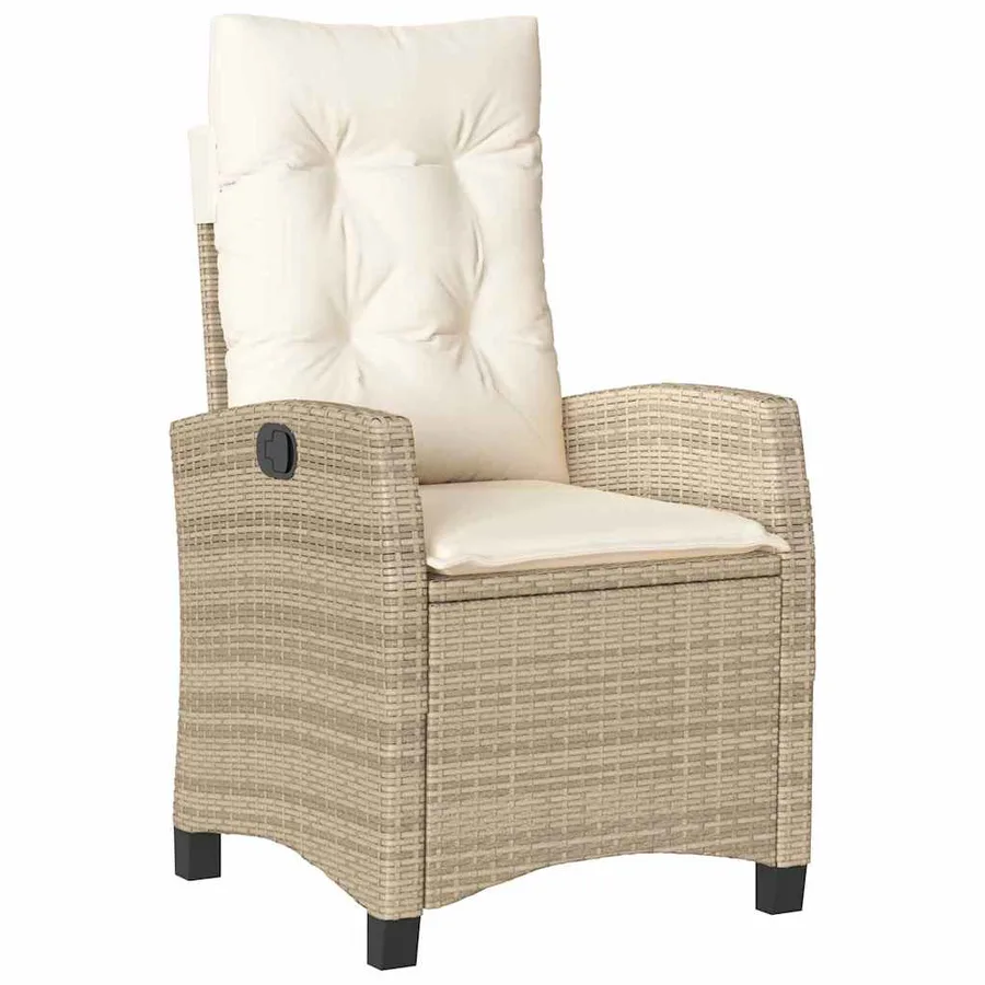 Ensemble de salle à manger pour jardin 9 pcs Beige polyrotin - 6