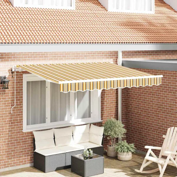 Auvent Rétractable Jaune 300 x 200 cm tissu