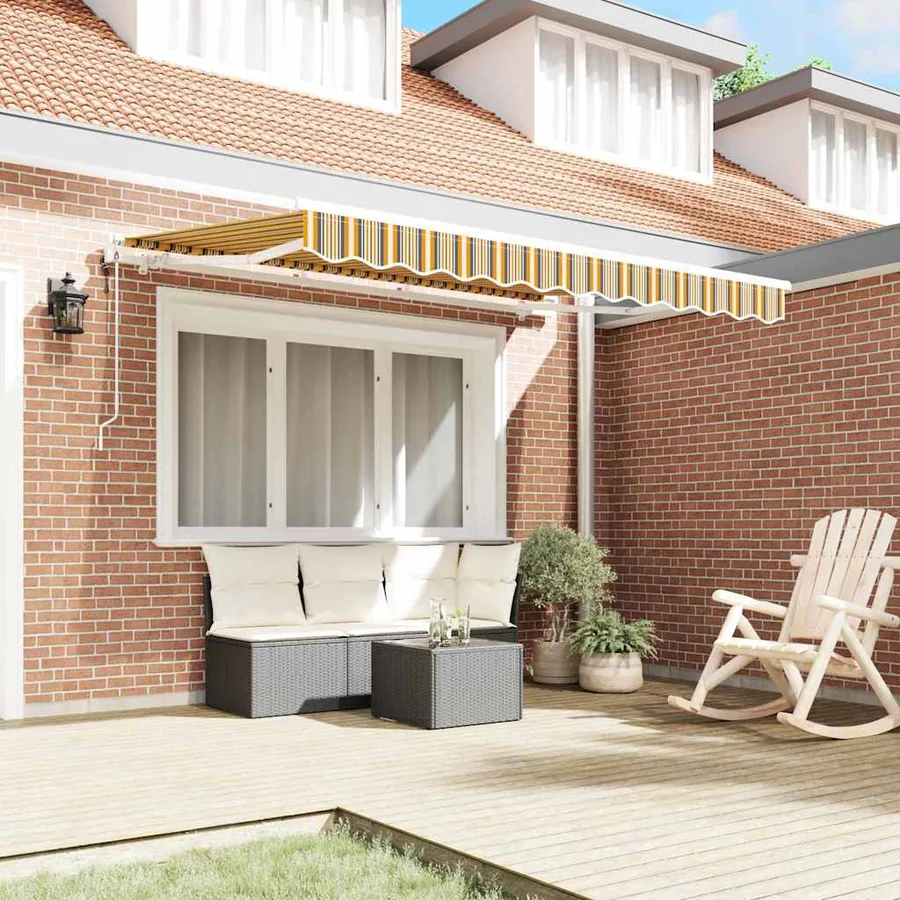 Auvent Rétractable Jaune 300 x 200 cm tissu - 3
